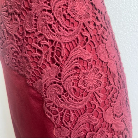 💓Peruvian Connection Burgundy Red Wool Embroidered Sheath Dress - Size 8 - Picture 5 of 16